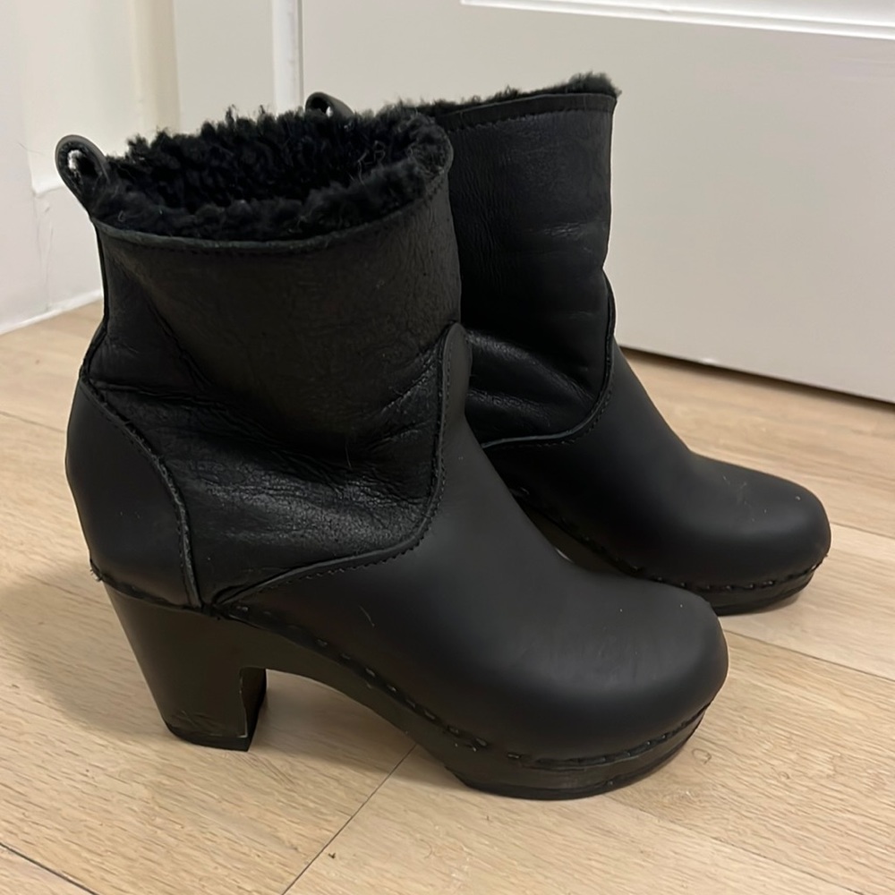 No.6 5” Pull On Shearling Clog Boot On High Heel … - image 1